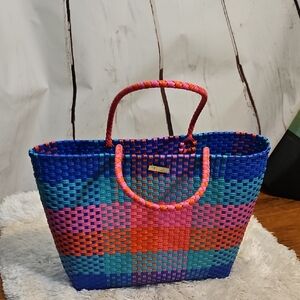 The Native Multicolor Woven‎ Tote Bag Purse Handbag, Vibrant Colors